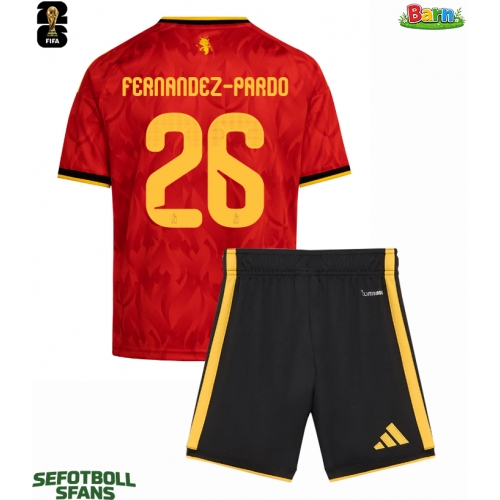 Belgien Matias Fernandez-Pardo #26 Hemmaställ Barn VM 2026 Kortärmad (+ Korta byxor)
